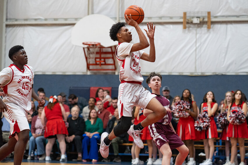 ADAM FLASH / THE SUMTER ITEM    Sumter Christian School hosted Carolina Christian Academy on Friday night, Feb. 9, and won 85-62.