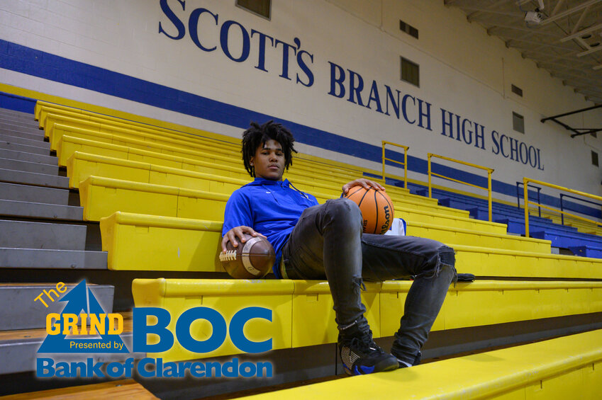 Scott's Branch junior Quintin Jackson is the Eagles' ultimate Swiss Army Knife. On the gridiron, he plays quarterback, running back, wide receiver and safety, while he shines on the basketball court as a sharpshooter and defensive standout.