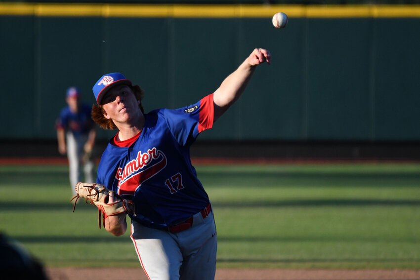 Sumter's Wyatt Monahan delivers against Lexington on Wednesday at Riley Park.