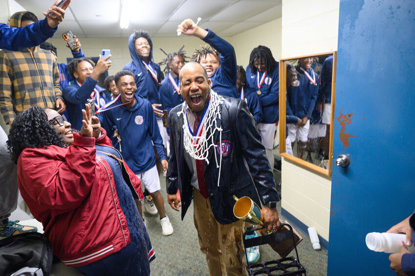 Ragin Prep head coach Anthony Jackson, seen after winning a second consecutive SCISA 1A state title on Feb. 28, 2026, is stepping down as both athletic director and head basketball coach to go back home to his alma mater, Silver Bluff.