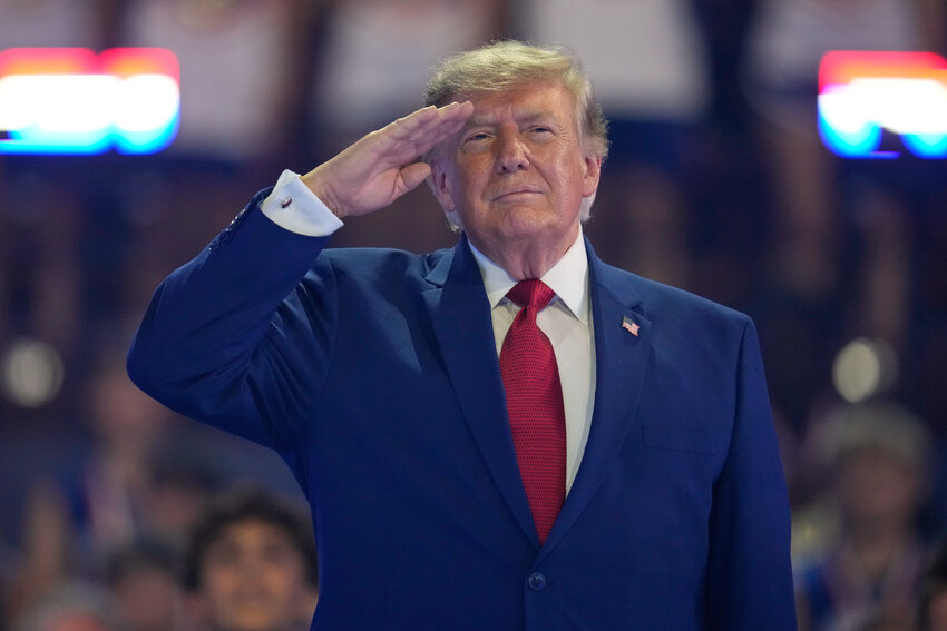 President Donald Trump attends the Patriot Games at Spire Academy in Geneva, Ohio, Tuesday, Aug. 11, 2026.
