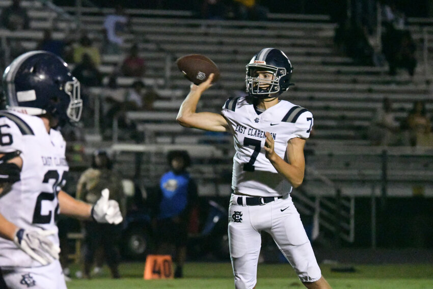 East Clarendon's Gavin White threw for two touchdowns in the Wolverines' win over Hannah-Pamplico on Friday.
