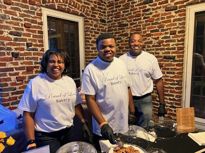 From left: Cassandra, Devin and Derrick Floyd at Porches of Sumter. The Floyds are the owners of Pound of Love Bakery and will mark their fourth year as Hospitality Hosts for Porches. PHOTO PROVIDED
