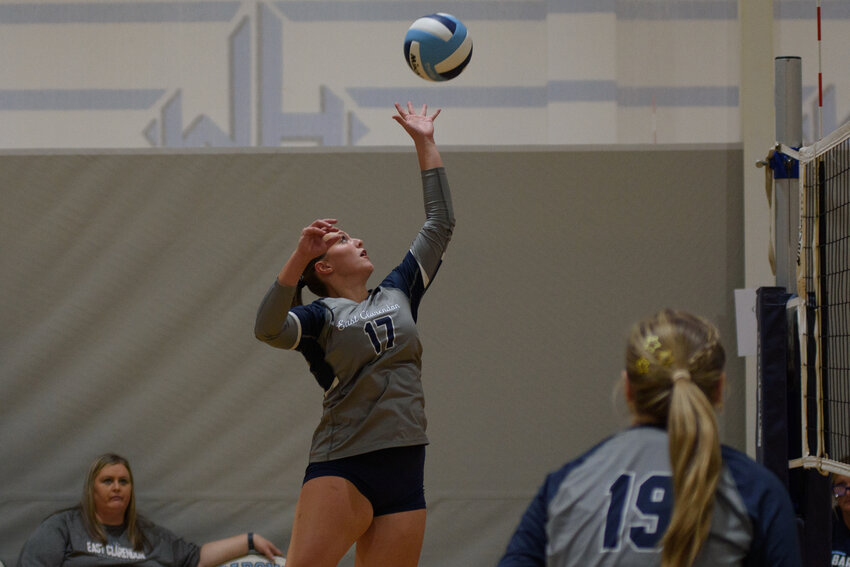 East Clarendon's Lindsey Robinson, seen during the Baron Bash on Sept. 26, led the Lady Wolverines in kills against Orangeburg-Wilkinson in their first-round playoff loss on Wednesday.