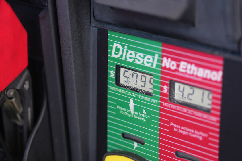 The price of a gallon of diesel fuel is shown electronically on a pump at a QuikTrip station Thursday, Oct. 1, 2026, in Greenwood Village, Colorado.