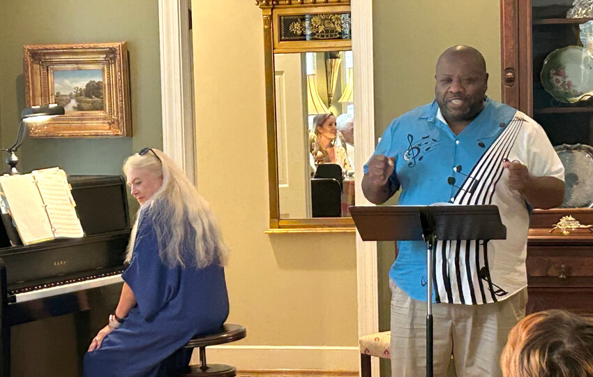 From left, Dr. Sonja Sepulveda and Dr. Herbert Johnson perform for The Sumter Music Club on Oct. 8.