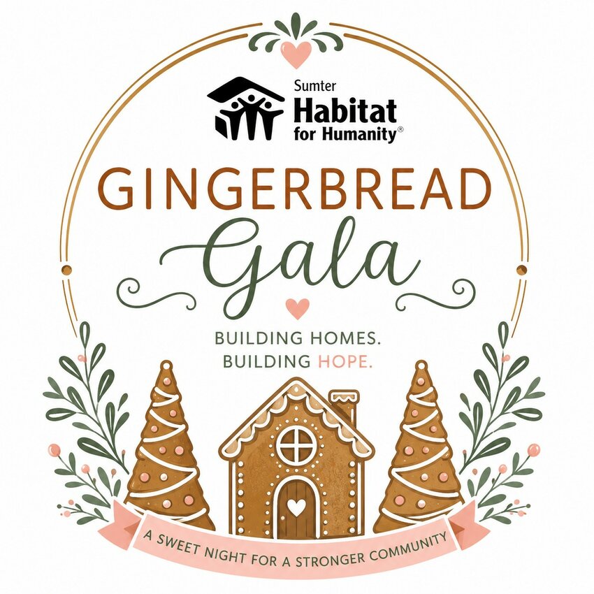 Sumter Habitat for Humanity will host its inaugural Gingerbread Gala on Tuesday, Dec. 8, bringing the community together for a festive evening of holiday fun and friendly competition to support the organization's mission.
