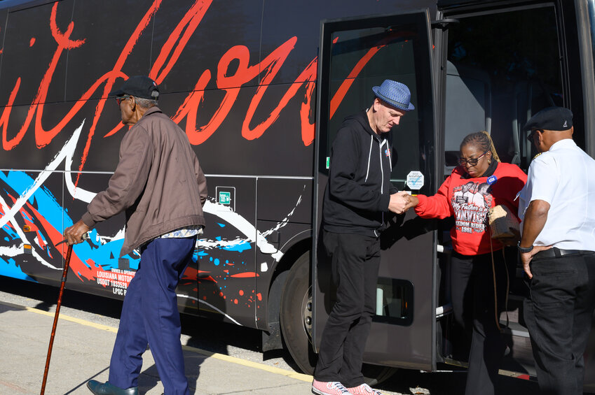 The Ride, which retraces the route of the original Freedom Riders in 1961, stops at Morris College in Sumter on Thursday, Oct. 22, in Sumter.